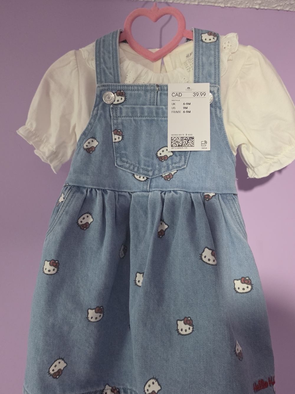 H&M Light Blue Denim Hello Kitty Overall Dress